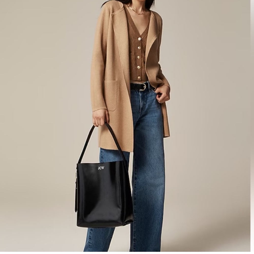 J Crew Juliette Collarless Long Sweater Blazer